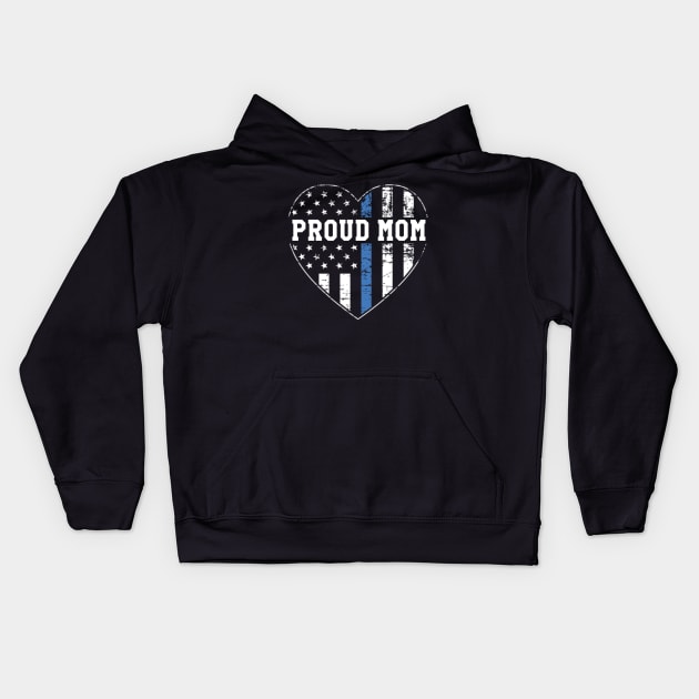 Proud Mom of a Police Officer Kids Hoodie by Contentarama